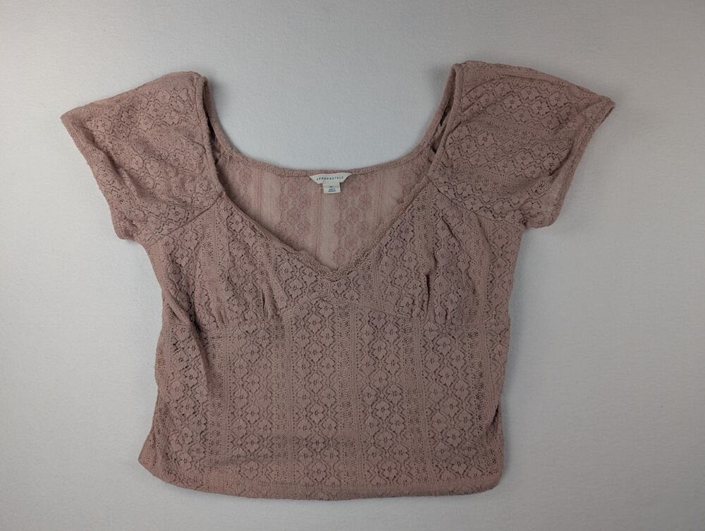 Aeropostale Dusty Pink Lace Crop Top XL Y2K Romantic Coquette